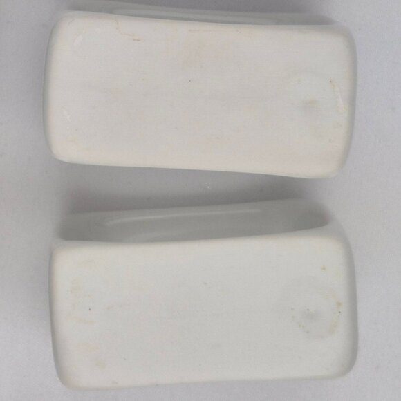 Crown Baccara Napkin Rings Modern Rectangle Porcelain Glossy Finish Set of 7 - Picture 12 of 13